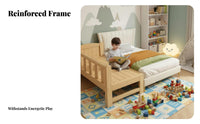 Polished Rounded Edges Wooden Co-Sleeper with Guardrail Sturdy Frame children's Furniture Space-Saving Toddler Bed Breathable Slatted Base for Toddlers, Infants, Nursery, Bedside, Bedroom, Small Apartments