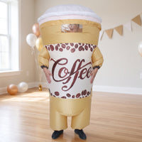 Inflate Inflatable Coffee Cup Suit Full-Body Coffee Cup Costume One Size Fits Most Inflatable Costume Oversized for Cosplayers