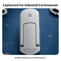 Industrial Door Handle Lock Assembly Rectangular Keyed Door Lock Flush Cover Rounded Edges