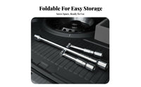 Compact Storage Folding Lug Wrench Labor Saving 4 Way Cross Wrench Long-Lasting for Roadside Emergency