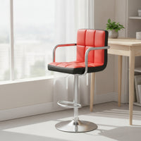Bar Stool Seat with Armrests Faux-Leather Bar Stool Replacement Seat Furniture Padded Cushioned