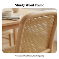 sturdy Wood Legs Woven rear Armchair Japanese Inspired Dining Chair Minimalist visual attraction Seating Furniture Breathable Weaving for Restaurant Owners, Interior Designers, Kitchen, Living Room, Bedroom, Home Office