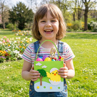 DIY Easter Bunny Gift Bag Handmade Fun Easter Cloth Tote Bag Kit Easy to Use for Party Guests, Home Crafting, Classroom Activities, Holiday Decoration