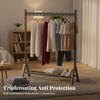 Single-Rod Clothing Rail with Shelf Space-Saving Garment Rack Multi-Functional sturdyDuty for Homeowners, Students, Laundry Room