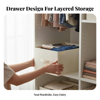 Foldable Design Stackable Drawer Organizer Space-Saving Stackable Pull-retractable container Multi-Functional Closet Container Sturdy Frame for Students, Families, Parents, Wardrobe, Bedroom, Dorm Room, Under Bed