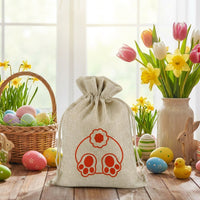 Easter Bunny Bag Reusable Easter Bunny Gift Bag Lightweight Burlap Drawstring Pouch for Kids, Parents, Spring Events, Holiday Celebration