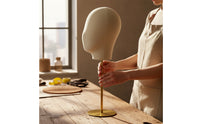 Mannequin Head Stand Stable Hat Display with Velvet Head Hairpiece Stand with Metal Base Elegant Long-Lasting for Retailers