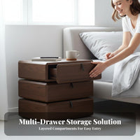Modern Minimalist Design Rotating 2-Drawer End Table rotate Drawers Nightstand Luxury Aesthetic Bedside Cabinet Cylindrical Shape for Homeowners, People with restricted Mobility, Small Apartments, College Dorm, Living Room, Home Office