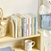 Desktop Bookends Freestanding Bookends with Arched Frame Book End Compact Book Stopper Space-Saving for Students, Study Desks