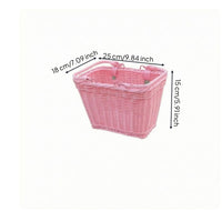 High-Sided Child Bike Basket Uncovered Top Kids Bike Basket Structured Rim Vehicle Accessory Brown Straps