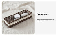 Narrow Woven container with Liner multipurpose Household Storage for Makeup Users