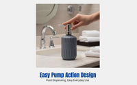 Glass Soap Dispenser Bottle, Crystal Cut, Pump Design, Bathroom Accessory for Shampoo, Body Wash, Hotel & Home