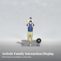 Father and Son Figurine Three-Dimensional Printed 1:64 Scale People Model Shoulder Ride Miniature Figure High Intricacy
