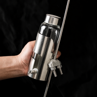 Stainless Steel Drinker, Parrot Water Bottle with Fine Needle Nozzle, Budgie Water Bottle for Cage, Adjustable Toy Hook 4-7mm