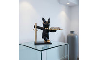 French Canine Butler Statue Multi-Functional French Canine Key Tray Dog Figurine Storage Tray Long-Lasting for Desktop