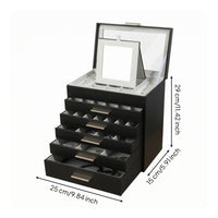 Multi-Layer Jewelry Organizer Rectangular Drawer Jewelry Box Flat Dresser Surface Storage