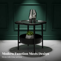 Mobile Sofa Side Table Minimalist Design Rolling C-Shaped Table Sofa TV Tray Stable and Sturdy Bedside Laptop Desk Easy Assembly