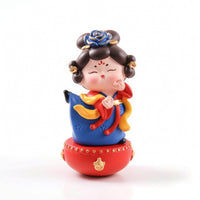 Chinese Girl Figurine Resin Wobble Base Figurine Traditional for Entryway, Shelf
