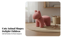 Creative Design Horse Chair Playful Accent Piece Soft Sit-on Stool Soft Teddy Material Creature Shaped Ottoman Lightweight for Toddlers, Preschoolers, Playroom, Living Room, Nursery, Reading Nook
