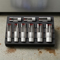 9 Pieces Slotted Fuel Line Socket Wrench Set Square Drive Fuel Line Socket Wrench Set Automotive Tool Clearly Marked Sizes