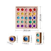 Wooden Gem Blocks Translucent Gem Block Toy Wood Wooden Puzzle Tray