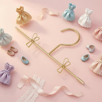 Gold-Colored Doll Clothes Hanger Metal Miniature Clothes Hanger Curved Hook 12 Cm