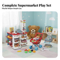 Working Scanner Supermarket Checkout Playset with Cart Battery Operated Toy M Single Y Register and Shopping Cart Fun Gift Toy M Single Y Register Set Safe Child-Friendly Design for Girls, Preschoolers, Toddlers, Indoor, Playroom, Daycare, Home