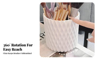 360-Degree Rotation Lidded Rotating Brush Cylinder particulateproof Rotating Brush Holder with Lid Multi-Compartment Makeup Organizer Space-Saving for cosmetic aficionados, Women, Teenagers, Desktop, Dressing Table, Vanity Table, Bedroom