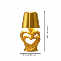 Decorative Heart-Embrace Table Lamp Compact Heart Shaped Table Lamp Ambient Light Cute for Nightstand
