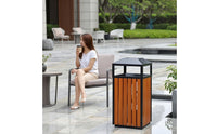 Outdoor Trash Bin Weatherproof Litter Bin with Inner Bucket Heavy-Duty Trash Can with Removable Inner Bucket for Property Managers