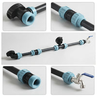 Tote Extension with Ball Shutoff Coarse-Thread Tote Adapter with Shutoff Leak-Resistant for Gardeners, Farmers, Rainwater Harvesting