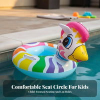 Inflatable Seat Circle Thickened Material Kids Pool Seat Bright Colors Cartoon Animal Swim Circle for Infants, Beach, Summer Vacation