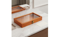 Wooden Box with Clear Lid Metal Latch Closure Wood Box with Glass Top Craft Supply Sleek Polished Finish for Collectors