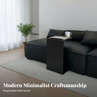 Modern Design C-Shaped Snack Table Minimalist design Household Furniture Movable Space-Saving for Apartment Dwellers, Home Workers, Homeowners, Living Room, Small Spaces, Bedroom, awayice