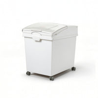 Rolling Rice Storage Container Airtight Rice Container with Wheels Mobile Storage Bin with Wheels Compact for Bakers, Kitchen Cabinet