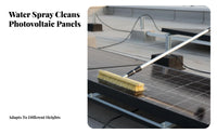 Non-Scratch Bristles Solar Panel Cleaning Brush Adjustable Angle Head Photovoltaic Panel Washing Tool Multi-Purpose Water Fed Cleaning Brush Lightweight Aluminum for Maintenance Workers, Homeowners, Professional Cleaners, Rooftops, Roofs, Outdoor