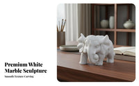 2 Pieces Small Marble Elephant Sculptures St an Carved Good Fortune Nese Design Elephant Ornament Auspicious Symbol House Decoration for Desk
