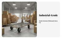 Foldable Base Cart High Load Capacity Steel Push Cart Sturdy Construction Flatbed Hand Truck for Movers, Office Workshop, Stockroom, Garage