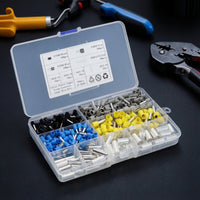 390 Pieces Wire Ferrule Kit Cylindrical Wire Ferrules Terminal Kit Crimp Terminals with Organizer Box Multi-Size