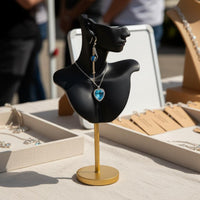 Detachable Design Necklace and Earring Holder Photography Prop Jewelry Display Bust Multi Purpose Jewelry Mannequin Bust Lightweight for Livestreamers, Boutique Owners, Market Stalls, Craft Fairs, Trade Shows