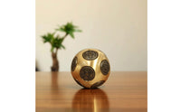 Brass Ball with Engraved Medallions Polished Brass Fidget Sphere Textured for Office