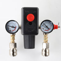 European Design Quick Couplings Air Compressor Pressure Regulator Assembly 20A Max Current Pressure Switch Manifold Regulator Gauge Kit Double Gauge Air Compressor Switch Assembly