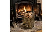 Rectangular Ash Bin with Shovel Holder Heat-Resistant Fireplace Ash Bin Easy to Carry Heavy-Duty for Wood Heater
