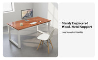 Simple Computer Desk Scratch-Resistant Simple Office Desk Wide Tabletop Metal Frame Work Table for Students, Adults, Study Room, Bedroom