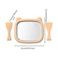 Manual Chilled Dessert Tray PC Lid Stainless Steel Ice Cream Tray Easy to Clean DIY Ice Cream Kit