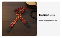 Electric Bass Guitar Strap Wide Compatibility Acoustic Electric Guitar Strap Unique Patterns Woven Instrument Belt for Guitarists, Adults, Stage, Home