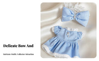2 Pieces BJD Doll Dress Set Large rosette Design Doll Clothing Set Lace Trim BJD Princess Dress