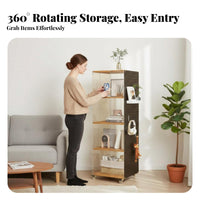 Large Capacity Rolling Pegboard Shelf Space-Saving Design Storage Rack Multipurpose Home Furniture Sturdy Construction for Collectors, Students, Homeowners, Living Room, Bedroom, Office, Small Areas