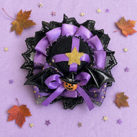 Lolita Halloween Devil Hair Clip Pumpkin Bat Bow Mini Top Hat