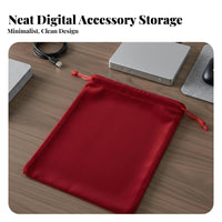 Flocked Material Pouch Scratch Protection Soft Velvet Pouch Versatile Soft Accessory Bag for Electronics Owners, Crafters, Travel, Holidays, Parties